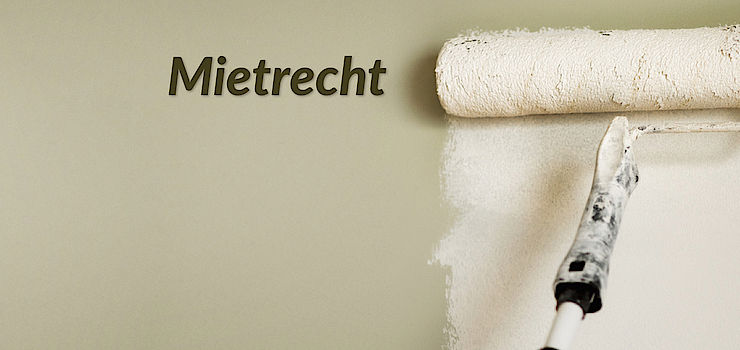 Mietrecht (Bild: Farbroller mit Teleskopstab streicht Wand)